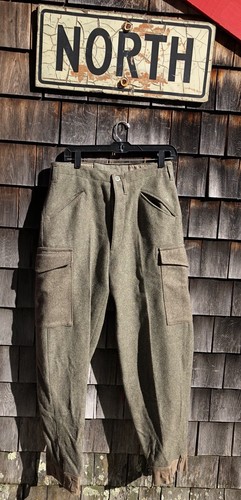 Vintage Military Heavy Wool Cargo Pants Hunting Winter Fishing Pants 30 8