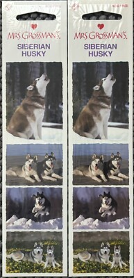 Mrs. Grossman's Siberian Husky stickers 2 Sheets  NIP