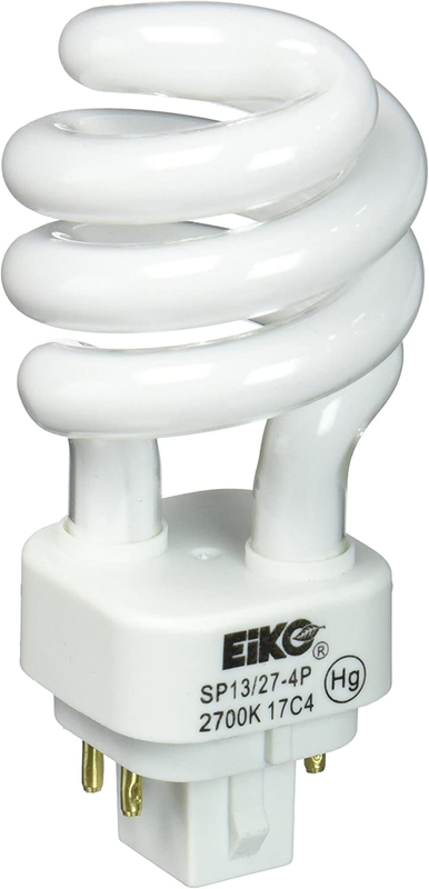 Eiko SP13/27-4P Compact Fluorescent Light Bulb (3-Pack), 13 Watts, G24Q-1 Base,