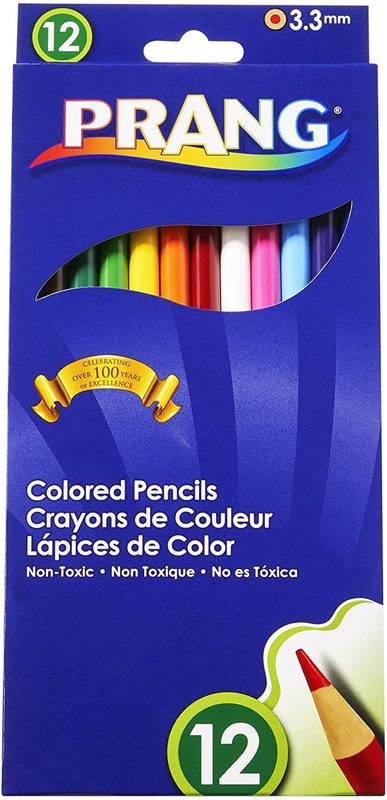 PRANG Thick Core Colored Pencils, 3.3 Millimeter Cores, 7 Inch Length, Assorted