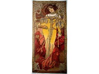 ALPHONSE MUCHA 39/" X 18/" 100CM X 46CM /"AUTUMN/" FULLY LINED TAPESTRY WALL HANGING
