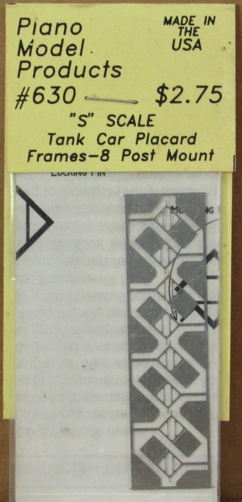 Plano Model Products 630 Tank Car Placard Frames/Mount (8x) SScale
