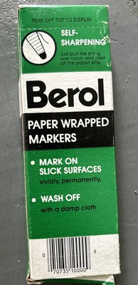 Vintage Berol Cellophane Marker - 12 Pack Paper Wrapped, White  #964T