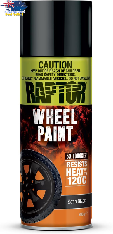 High Temp Wheel Spray 295G Satin Black, Heat Resistant 120°C, Fast Drying Paint