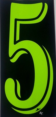 Green dealer vinyl window numbers #5 three packs of twelve 7.5'' auto supplies