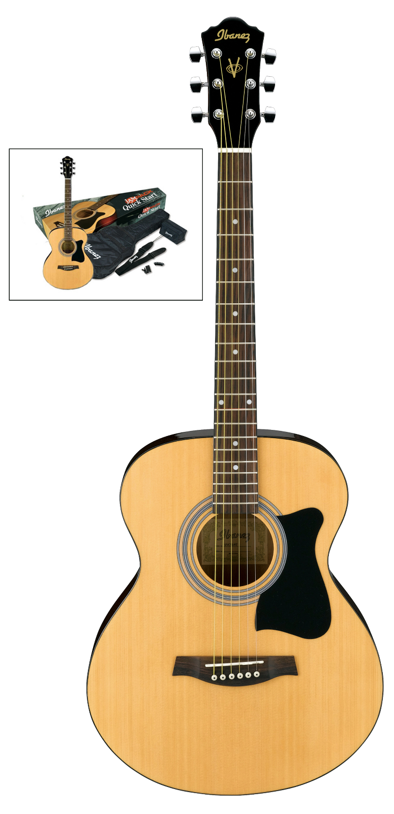 IBANEZ Jampack Akustikgitarren-Set mit Grand Concert Gitarre Natural inkl. Tasch