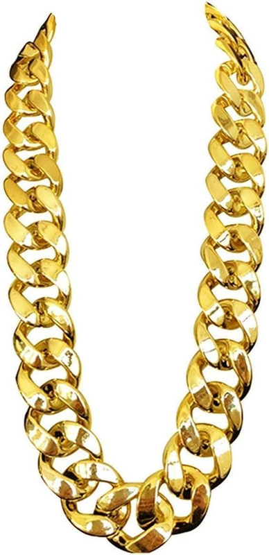 Hip Hop Rapper Plastic Chunky Fake Gold Chain Necklace,80S/90S