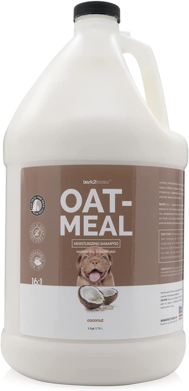 Bark 2 Basics Oatmeal Dog Shampoo, 1 Gallon - Natural Colloidal Oatmeal, Natural