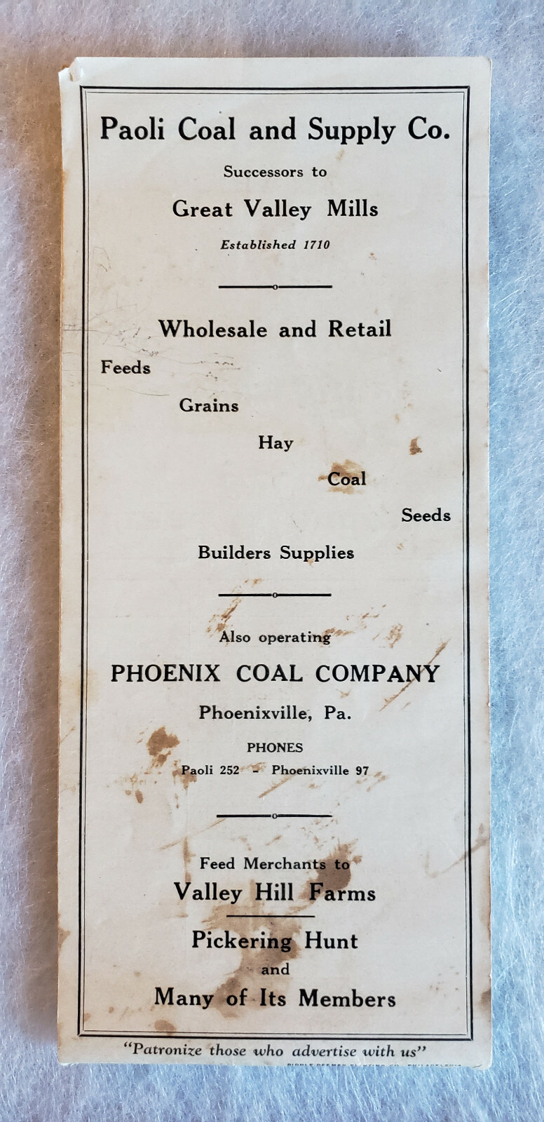 1928 Pickering Hunt - Valley Forge PA - Steeplechase Hunt Program - Horse Racing