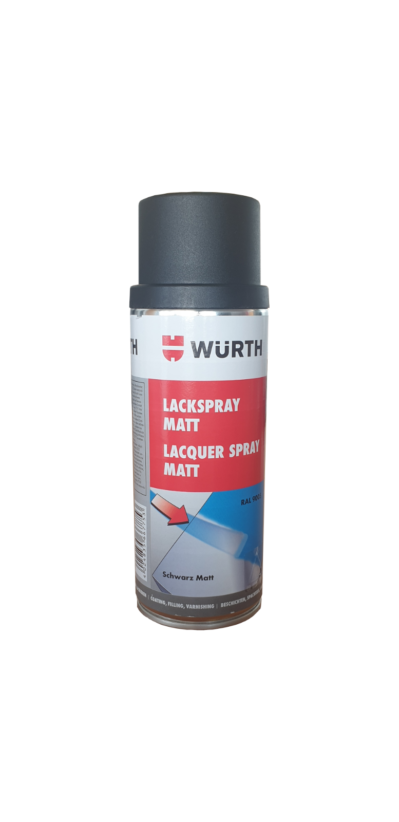 1x Würth Lackspray Matt Schwarz RAL 9005 | Werkzeuge