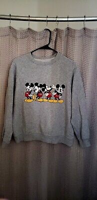 Disney Womens Gray Sweatshirt With Mickeys Print Size Small 