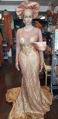 Pre-owned And Luxury Africa Gold Dres. For Wedding, Prom, Birthday Party  More