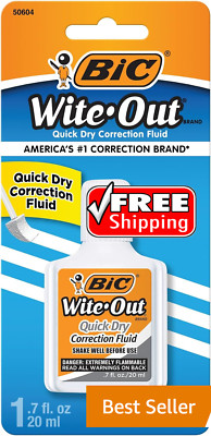 Wite-Out Quick Dry Correction Fluid, 20Ml, White, Goes on Easy with a Reduced Dr