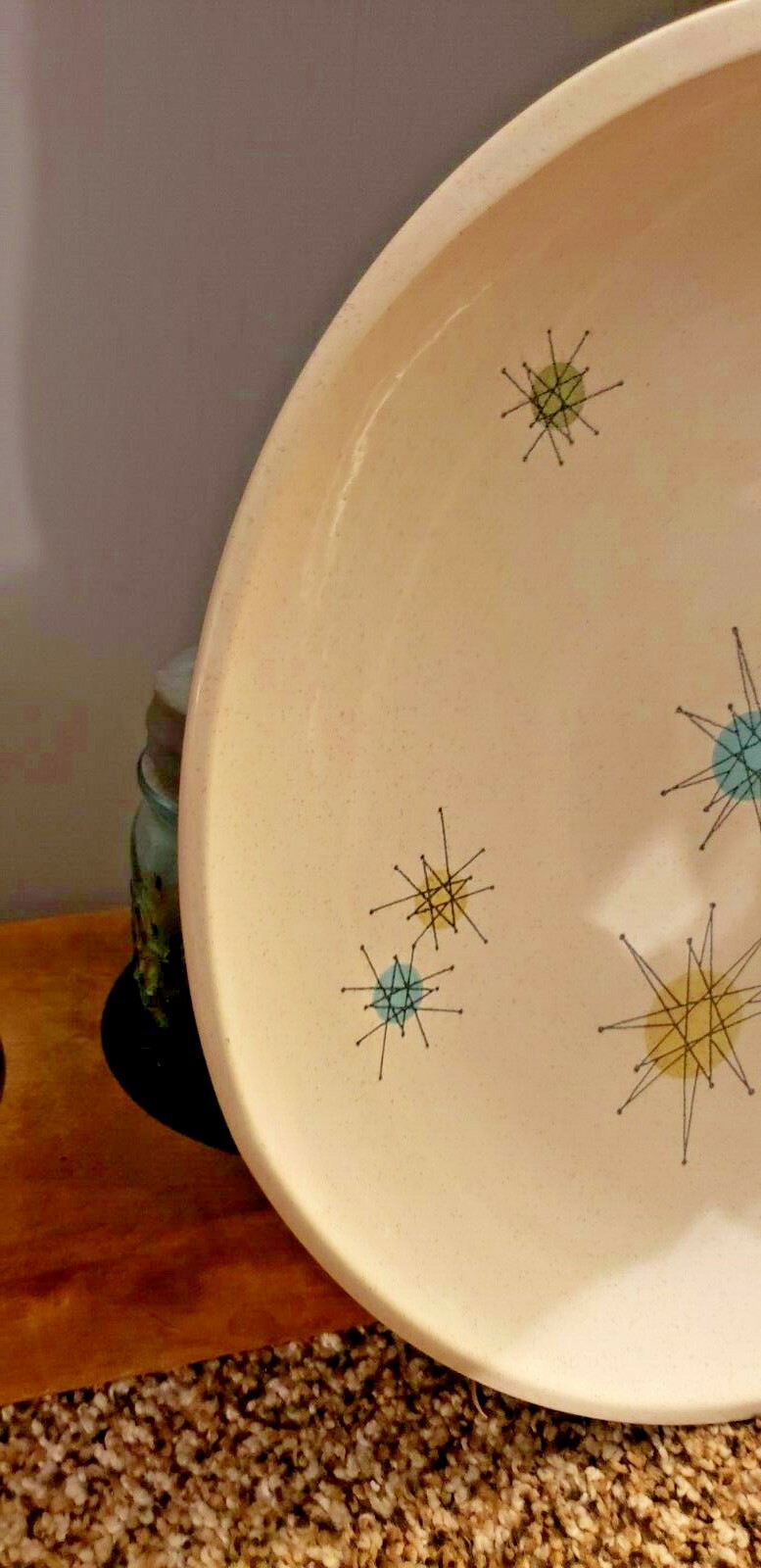 Vintage Franciscan Atomic Starburst Platter Chop Plate  MCM 13 inch