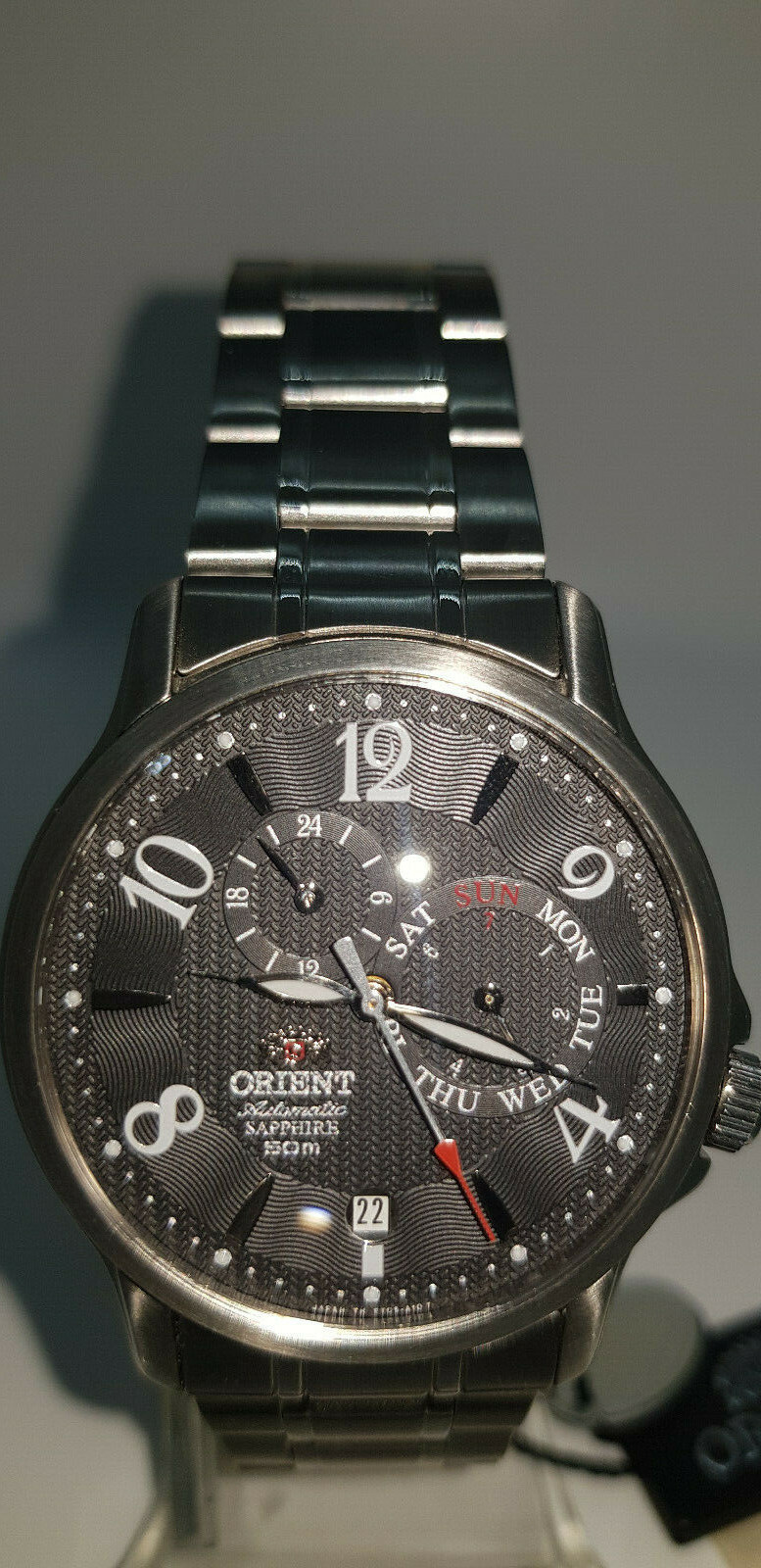 Pre-owned Orient Watch Automatic Multi Eyes Day Date Cet05002b Sapphire Crystal