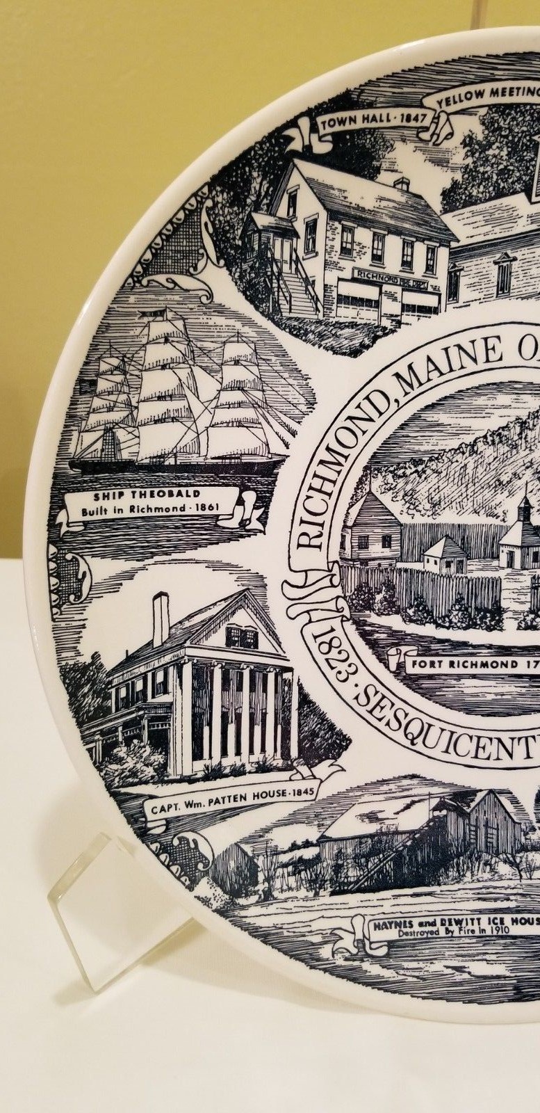 Vtg 1973 On the Kennebec Richmond Maine ME Kettlesprings Kiln Plate