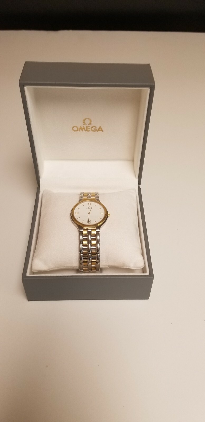 Omega DeVille Steel Gold Roman Numbers Quartz Men's Watch