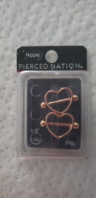 Pierced Nation 14G 5/8  316L Nipple Ring Heart And Moonstar 