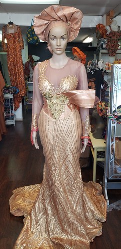 Pre-owned And Luxury Africa Gold Dres. For Wedding, Prom, Birthday Party  More