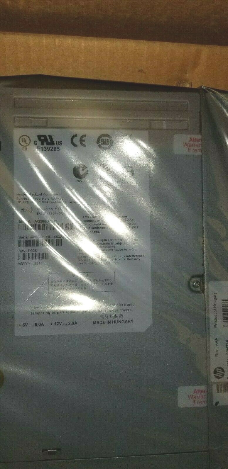 HP BRSLA-1204-DC LTO6 Ultrium Internal Tape Drive/AQ288D#103/C0H27A - VGC/NEW!!