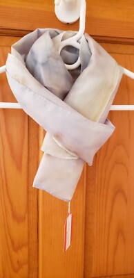 Eco Printed Silk Scarf, hand dyed with all natural materials