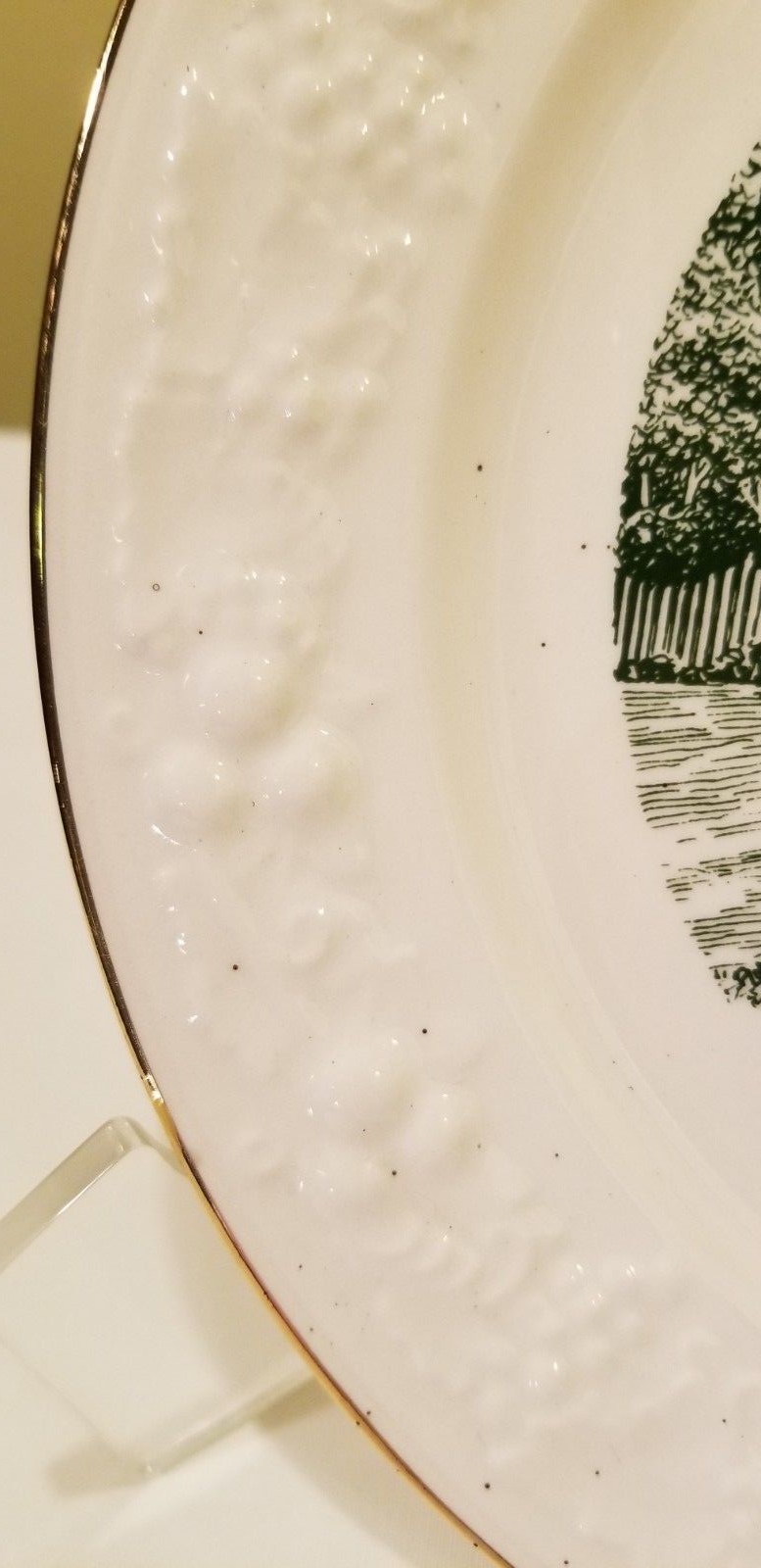 Vtg Morse's Covered Bridge Bangor Maine ME Homer Laughlin Eggshell Theme Plate
