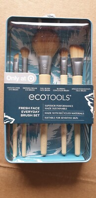 EcoTools Fresh Face Everyday Makeup Brush Set for Eyeshadow Foundation - 5pc