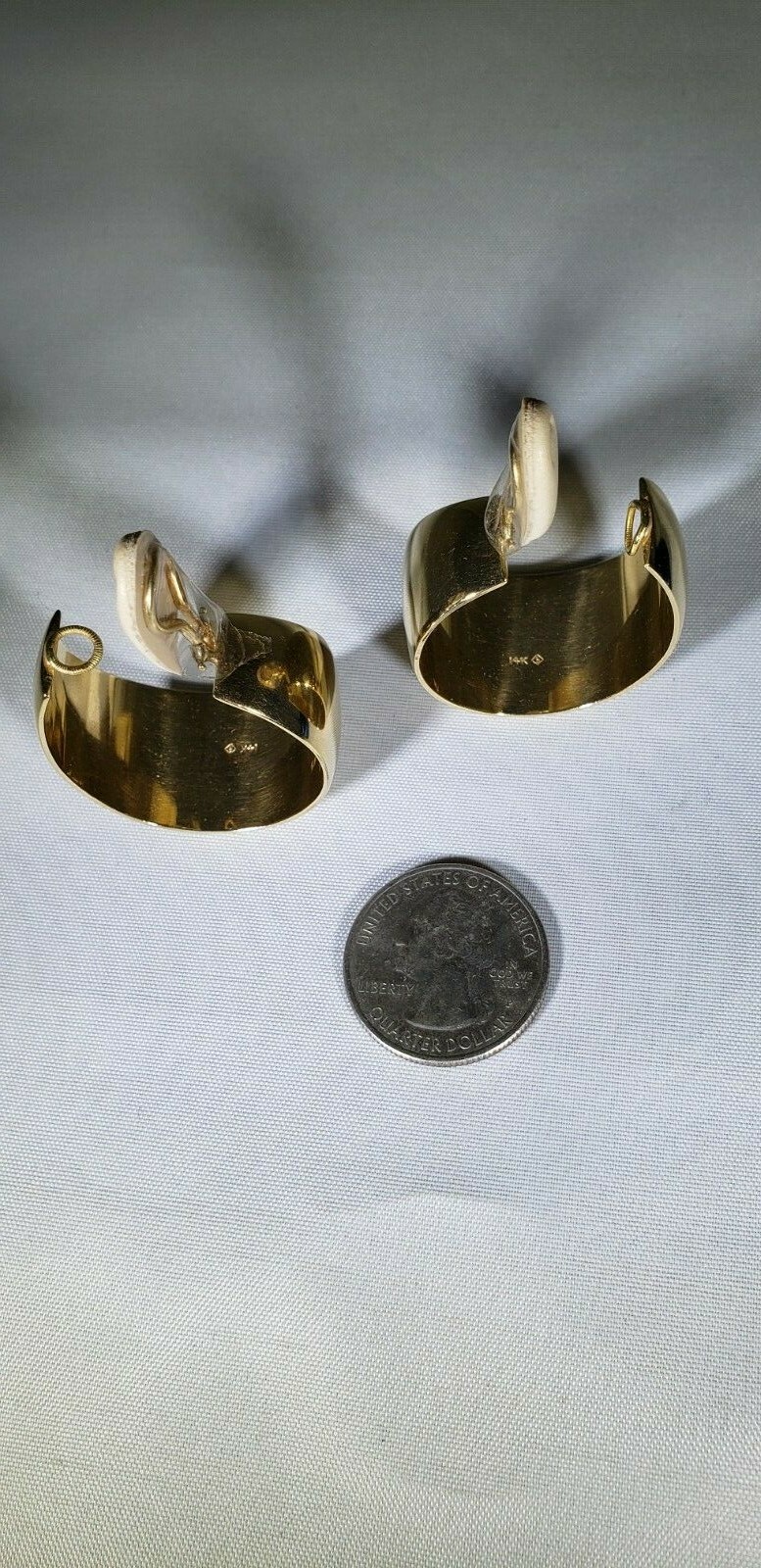 14 KT YELLOW GOLD SOLID CUFF CLIP ON EARRINGS