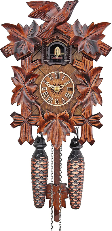 Herrzeit by Adolf Herr Quartz Cuckoo Clock - the Traditional Vine Leaves AH 40/1
