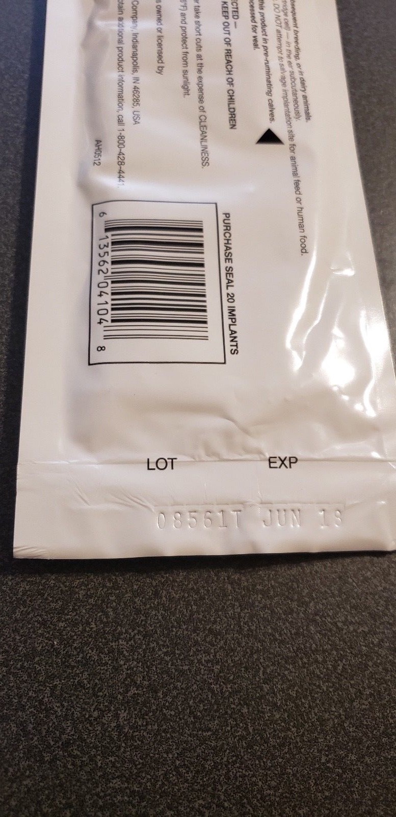 Component T-H Cattle Implant 4,000mg Trenbolone Acetate / Finaplix-H