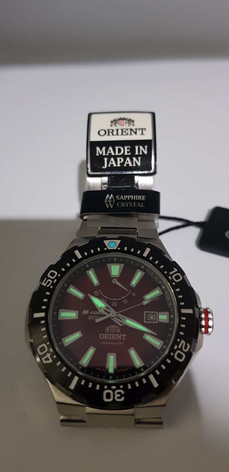 Pre-owned Orient Rare  M-force Delta Diving Sports Automatic Pri Red Dial 200m El07002h
