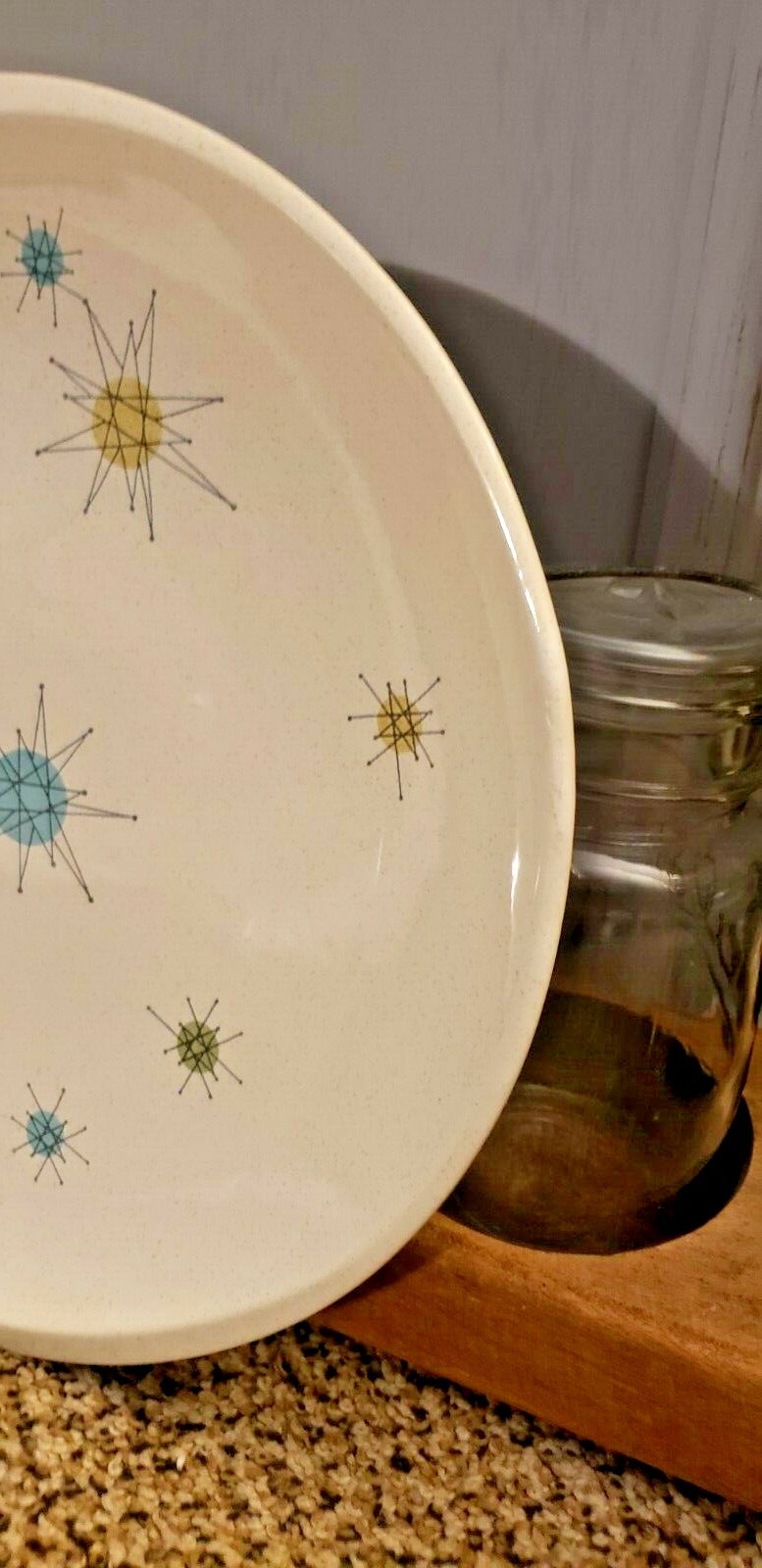 Vintage Franciscan Atomic Starburst Platter Chop Plate  MCM 13 inch