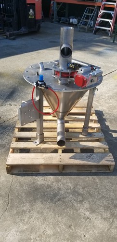 Conical stainless food grade blending cone + pneumatic valve, 30D/27 in H