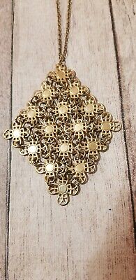 60s -70s Jewelry – Necklaces, Earrings, Rings, Bracelets Vintage 1960s/1970s Sarah Coventry Diamond Shaped Mesh Necklace $6.50 AT vintagedancer.com