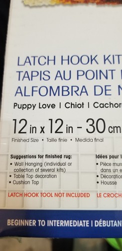 Wonder Art Latch Hook Kit 12x12 New 46132 Gold Puppy