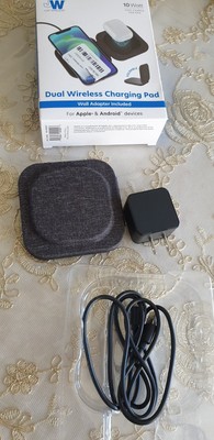 Just Wireless 20W Dual Qi Foldable Charging Pad with 4ft TPU Cable - Black