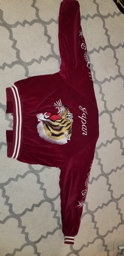 VINTAGE JAPAN SUKAJAN JUNGLE STORM TIGER YOKOSUKA VELVET JACKET EMBROIDERY