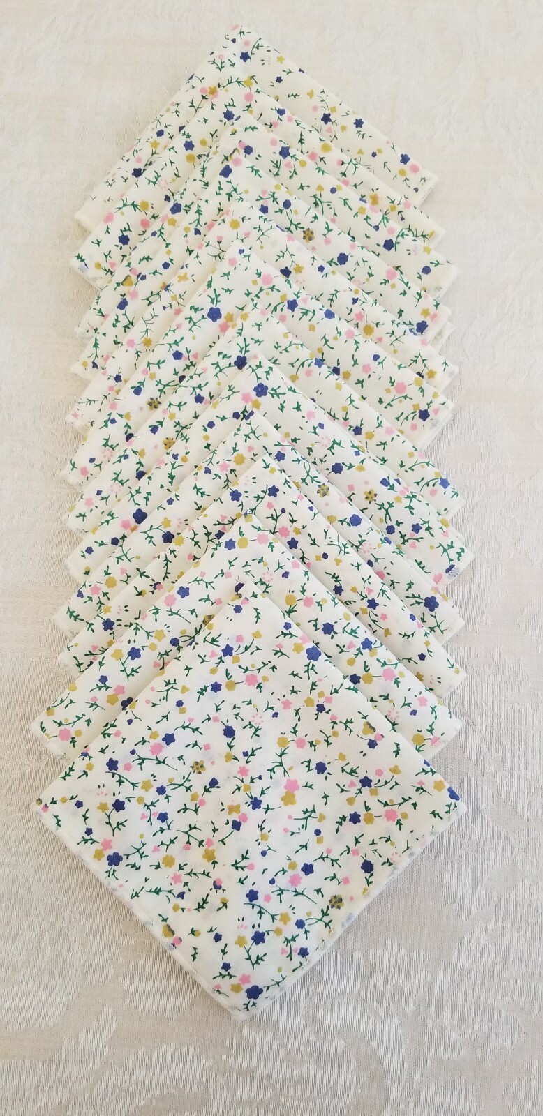 12 Pc. Vintage Floral Cocktail Tea Napkins Shabby Cottage Chic  8.5