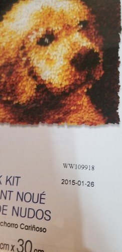 Wonder Art Latch Hook Kit 12x12 New 46132 Gold Puppy