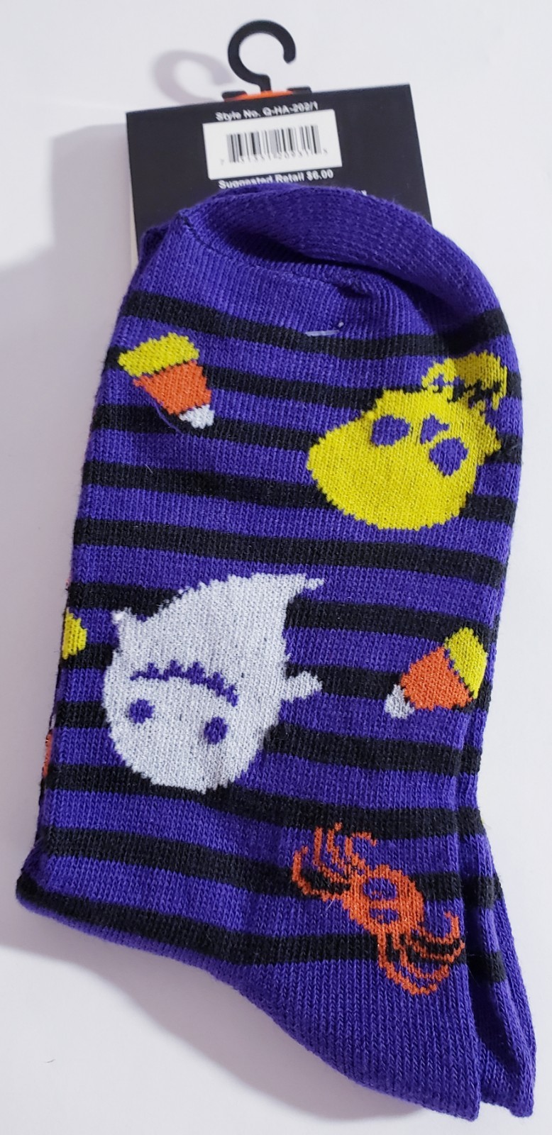 Halloween Socks Ladies Size 6-8 and 9-11 (Purple,Skulls,Ghosts,Spider,Candycorn)