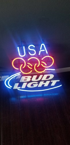 Bud Light USA オリンピック 1984 ネオンライト 独特の素材 Bud Light USA オリンピック 1984 ネオンライト