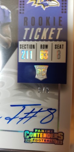 Lamar Jackson Rookie Auto 6/8Panini Contenders Football