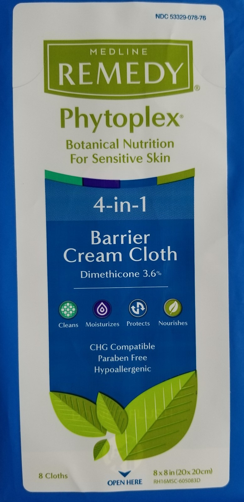 Medline Remedy Phytoplex 4 in 1 Barrier Cream Cloth 8 ct - Pack of 10