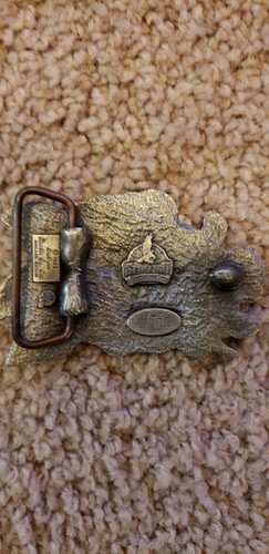 1993 SISKIYOU ROSE SHAPED PEWTER BELT BUCKLE harley biker