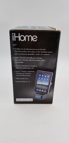 iHome ID37 Clock Radio - Stereo - Apple Dock Interface - Dual alarm New