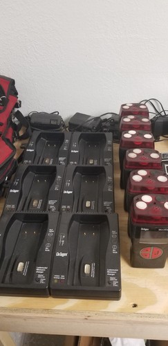 11 Drager MiniWarn Mini Warn Gas Sniffer w/ battery & accessories (Lot) Multigas