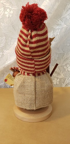 Holzkunst Christian Ulbricht Smoker Snowman w Bird Wood Incense Burner 10