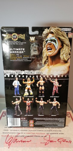 WWF WWE Ultimate Warrior Jakks Pacific 1/20 Marble Figure with COA