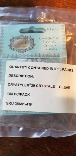 BeadSmith Crystyler Tool For Flat Back Crystals with Tip & 544 clear crystals.