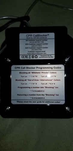 CPR V202 Call Blocker 1200 Capacity Block Telemarketer Calls.